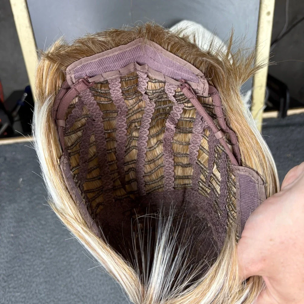 Womens Short Pixie Cut Wig Blonde Highlights Layered Synthetic Hairpiece 11064‎